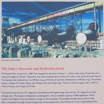 Richard B. Russell Dam Marker -<br>The Dam's structure and Hydroelectricity image. Click for full size.
