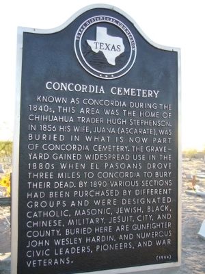 concordia cemetery marker kirchner bill november