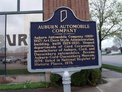 Auburn Automobile Company Marker Photo Click for full size
