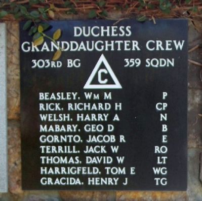 303rd Bomb Group 359th Bomb Squadron - "Duchess Granddaughter" Crew image, Click for more information