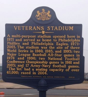 Veterans Stadium Marker image. Click for full size.