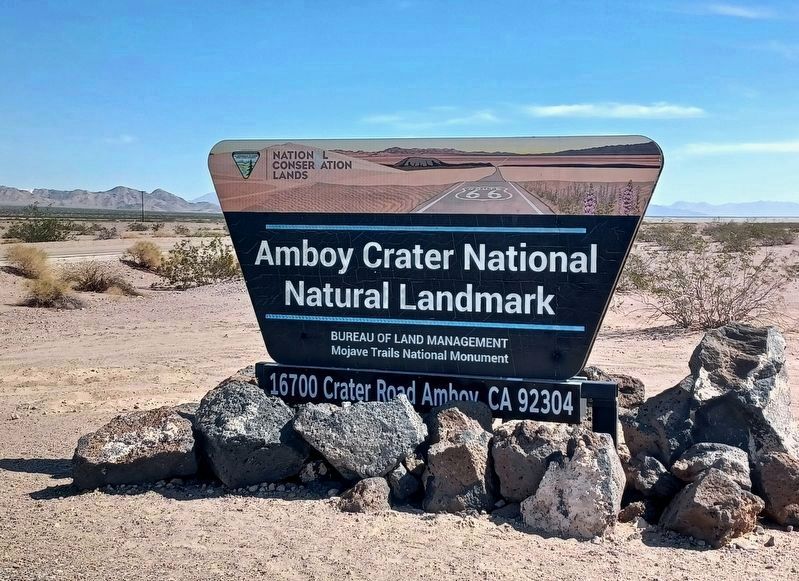 Amboy Crater Entrance Sign image. Click for full size.