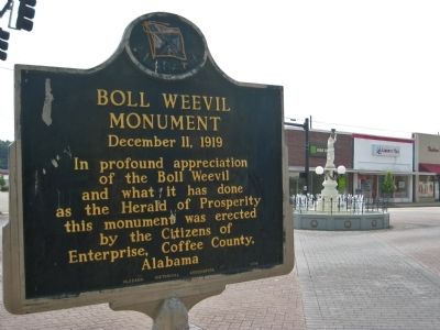Boll Weevil Monument Marker image. Click for full size.