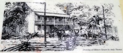 Drawing of Elkhorn Tavern by Andy Thomas image. Click for full size.