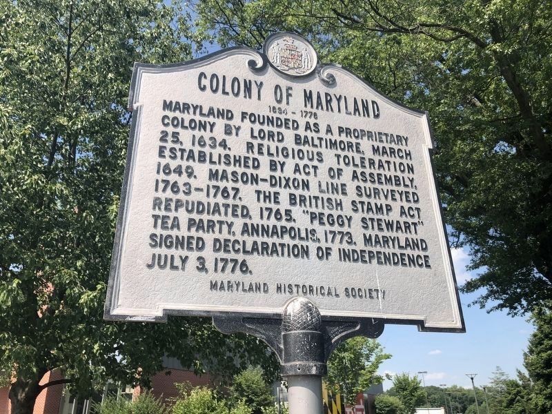 Colony Of Maryland Marker image. Click for full size.