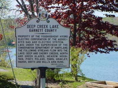 Deep Creek Lake, Garrett County Marker. Click for full size. Deep Creek Lake, Garrett County Marker image. Click for full size.