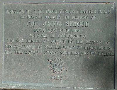 Col. Jacob Stroud Marker image. Click for full size.