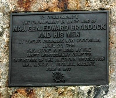 Maj. Gen. Edward Braddock and His Men Plaque image. Click for full size.