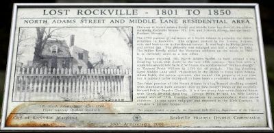 North Adams Street and Middle Lane Residential Area Marker image. Click for full size.