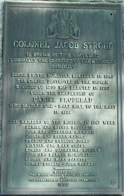 Colonel Jacob Stroud Marker image. Click for full size.