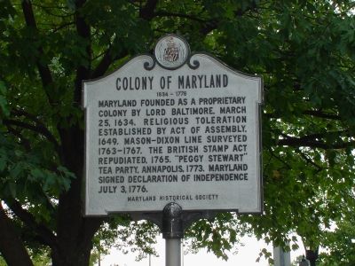 Colony of Maryland Marker image. Click for full size.