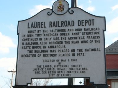 Laurel Railroad Depot Marker image. Click for full size.