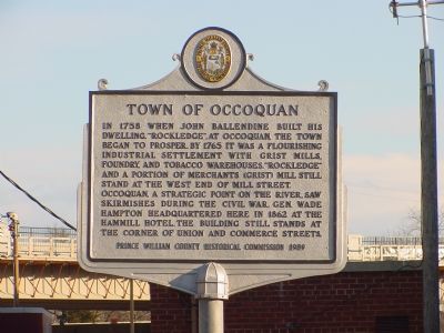 Town of Occoquan Marker. Click for full size. Town of Occoquan Marker image. Click for full size.