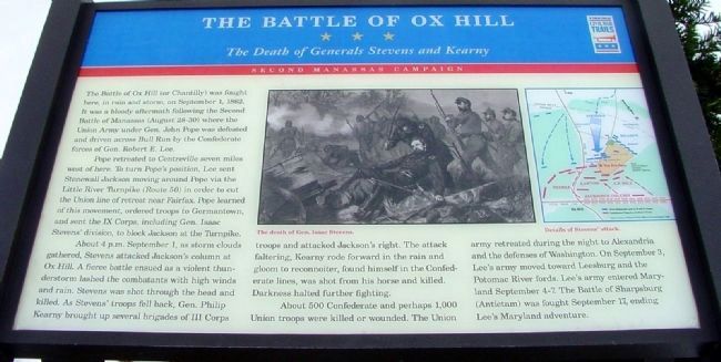 The Battle of Ox Hill Marker image. Click for full size.