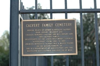 Calvert Family Cemetery Marker image. Click for full size.