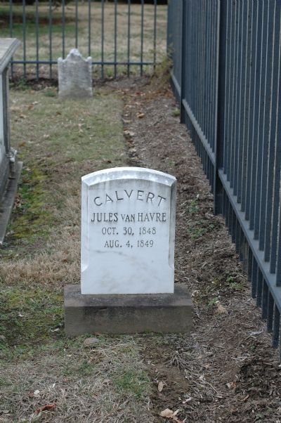 Infant Jules Calvert's Gravestone image. Click for full size.