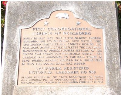 First Congregational Church of Pescadero Marker image. Click for full size.