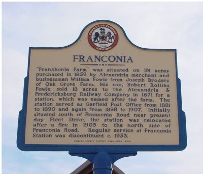 Franconia Marker image. Click for full size.