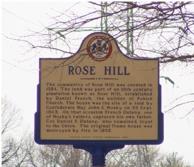 Rose Hill Marker. Click for full size. Rose Hill Marker image. Click for full size.
