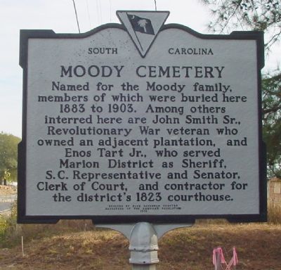 Moody Cemetery Marker. Click for full size. Moody Cemetery Marker image. Click for full size.