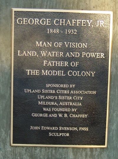 George Chaffey Jr. Plaque image. Click for full size.