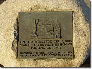 First Home of Pomona College Marker. Click for full size. First Home of Pomona College Marker image. Click for full size.