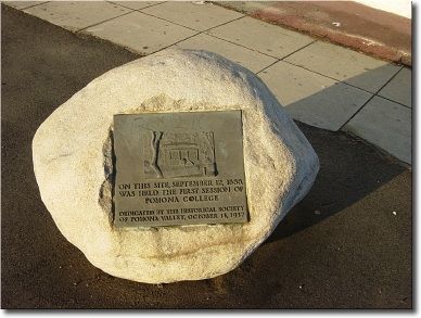 First Home of Pomona College Marker. Click for full size. First Home of Pomona College Marker image. Click for full size.