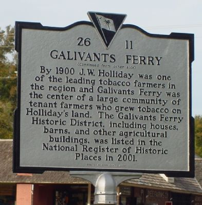 Galivants Ferry Marker (Back) image. Click for full size.