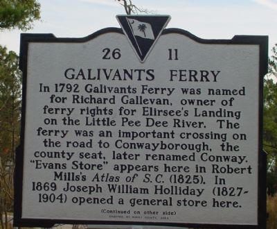 Galivants Ferry Marker (Front) image. Click for full size.