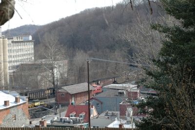 A Coal Train Passes the B&O Freight Office image. Click for full size.