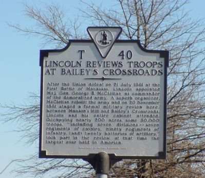 Lincoln Reviews Troops Marker image. Click for full size.