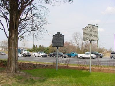 Pohick Church and Old Telegraph Line Markers. Click for full size. Pohick Church and Old Telegraph Line Markers image. Click for full size.