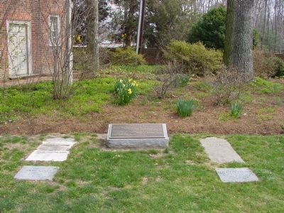 Marker and Two of the Moved Gravestones image. Click for full size.