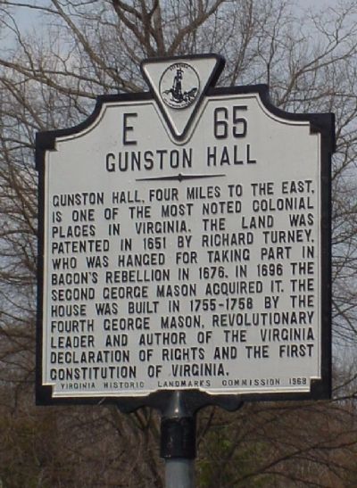 Gunston Hall Marker image. Click for full size.