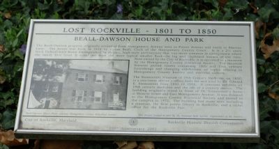Beall-Dawson House and Park Marker image. Click for full size.