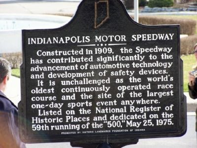 Indianapolis Motor Speedway Marker image. Click for full size.