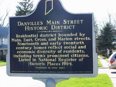 Side one of Danvilles Main Street Historic District Marker image. Click for full size.