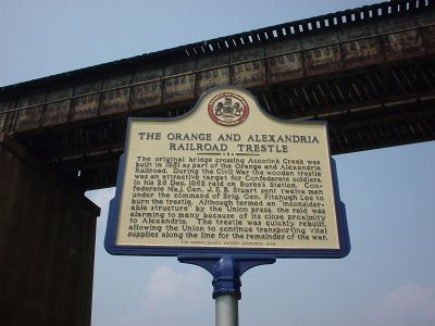 The Orange And Alexandria Railroad Trestle Marker image. Click for full size.