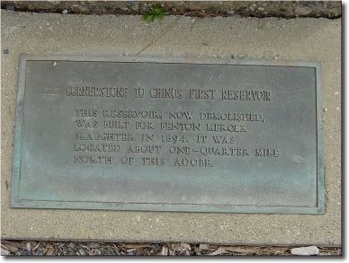 Cornerstone to Chino's First Reservoir Marker image. Click for full size.