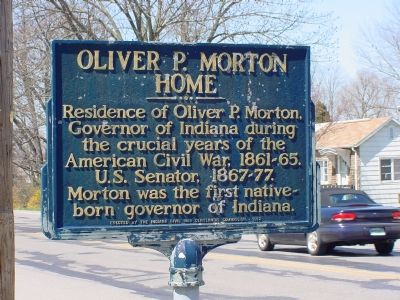 Oliver P. Morton Home Marker image. Click for full size.