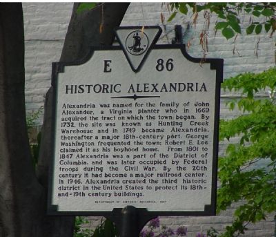 Historic Alexandria Marker image. Click for full size.