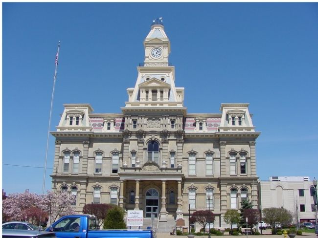 Present Muskingum County Courthouse, Built in 1874.. Click for full size. Present Muskingum County Courthouse, Built in 1874. image. Click for full size.