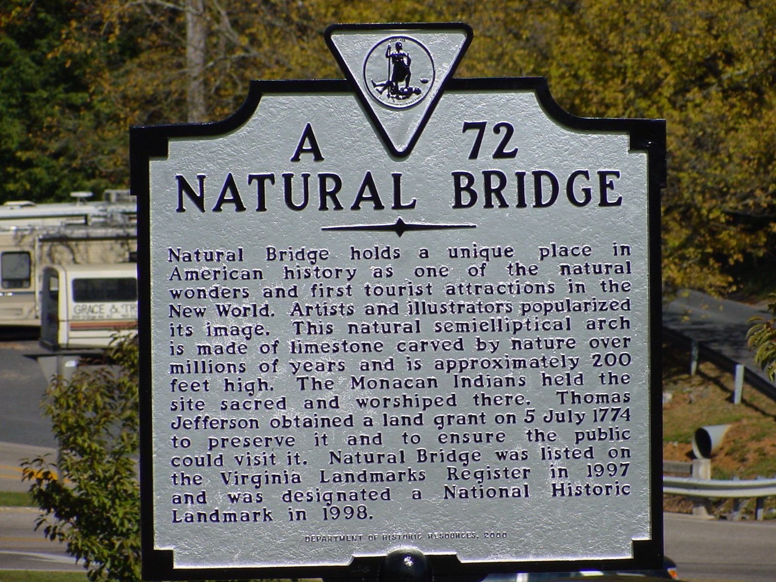 Natural Bridge Marker