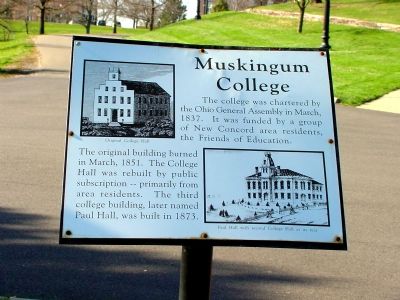 Muskingum College Marker image. Click for full size.
