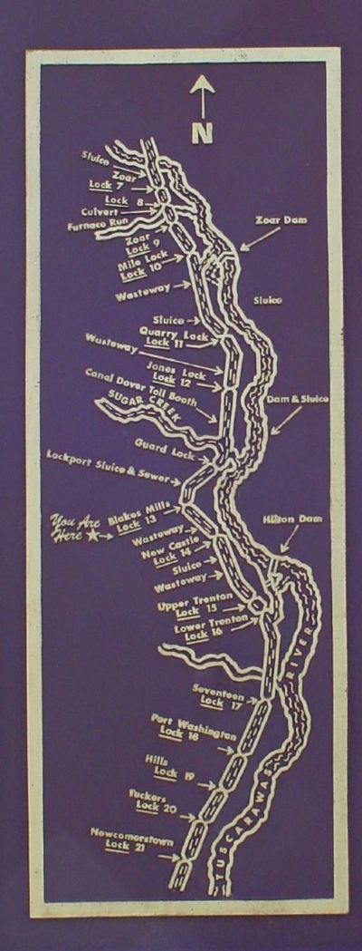 The Ohio-Erie Canal Marker Map image. Click for full size.