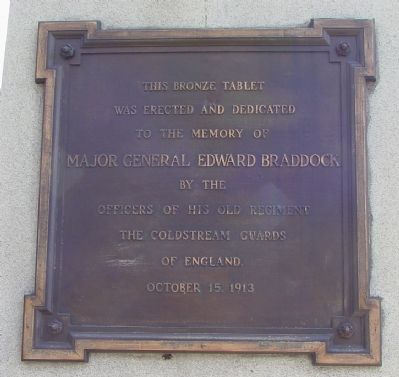 Braddock's Grave Memorial Tablet image. Click for full size.