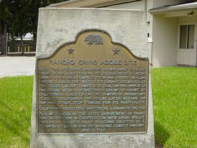 The Rancho Chino Adobe Marker image. Click for full size.