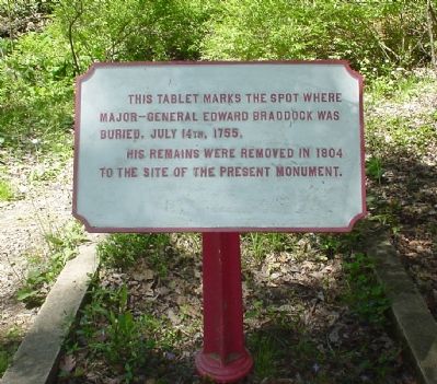 Braddock's Original Grave Marker. Click for full size. Braddock's Original Grave Marker image. Click for full size.