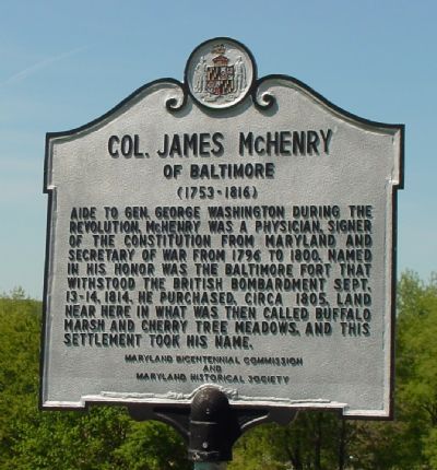 Col. James McHenry of Baltimore Marker image. Click for full size.