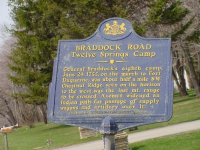 Braddock Road - Twelve Springs Camp Marker image. Click for full size.